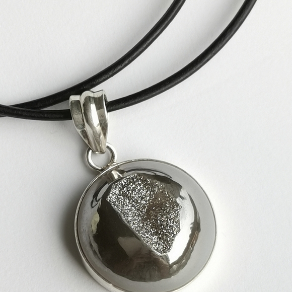 Sterling Silver Druzy Quartz Pendant Necklace NEW - Picture 8 of 9